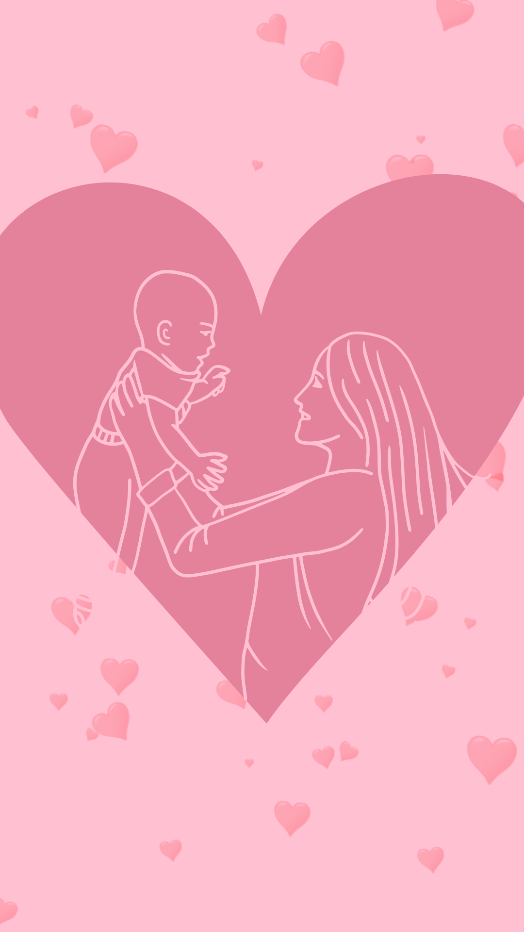 Pink illustrative Mother's Day mobile video